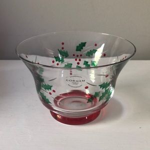 Gorham Festive Holly Candy Dish NIB
